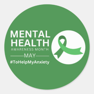 Mental Health Awareness Month    Anxiety Classic Round Sticker