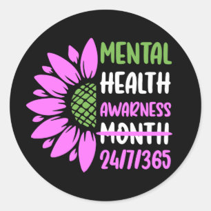 Mental Health Awareness Month Classic Round Sticker