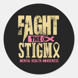Mental Health Awareness Month Fight Stigma Mental  Classic Round Sticker