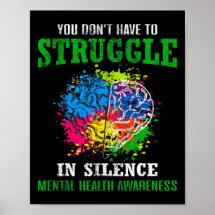 Mental Health Awareness Month Fight Stigma Mental Poster