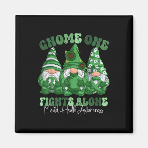 Mental Health Awareness Month Green Ribbon Gnomies Magnet