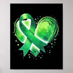 Mental Health Awareness Month Green Ribbon Heart Poster