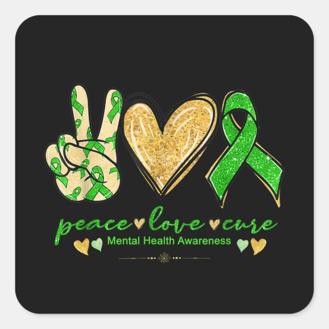 Mental Health Awareness Month | Health Matters Square Sticker (Front)