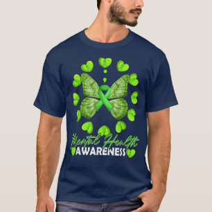 Mental Health Awareness Month Heart Love Butterfly T-Shirt