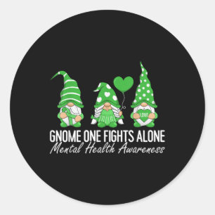 Mental Health Awareness Month I Wear Green Ribbon  Classic Round Sticker