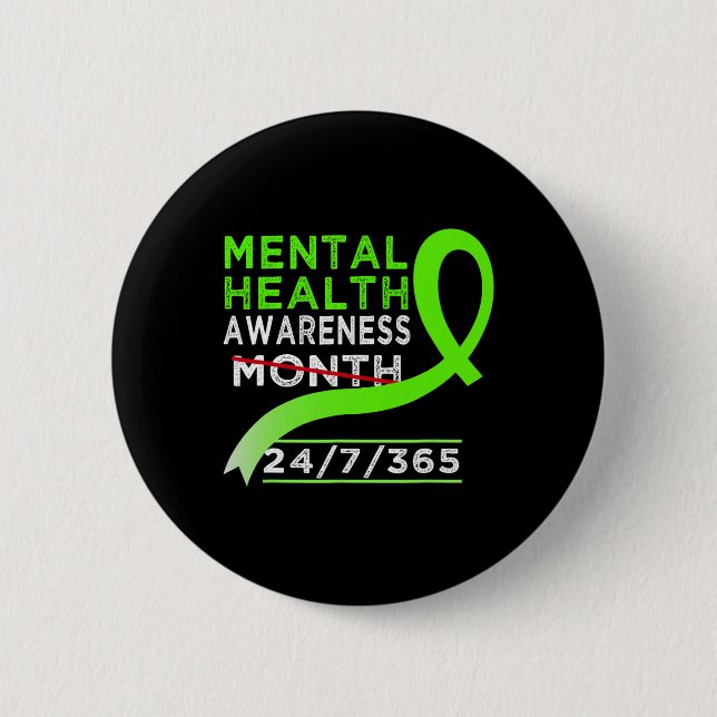 Mental Health Awareness Month Of May Fight The Sti 6 Cm Round Badge (Front)