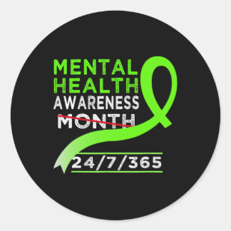 Mental Health Awareness Month Of May Fight The Sti Classic Round Sticker