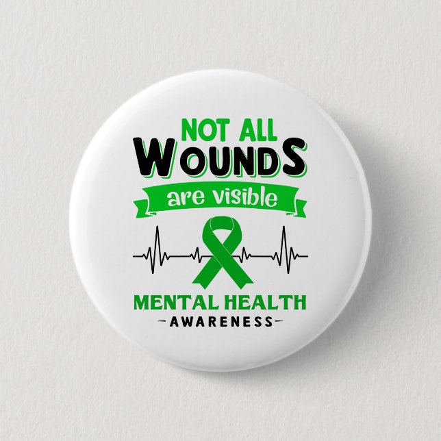 Mental Health Awareness Month Ribbon Gifts 6 Cm Round Badge (Front)