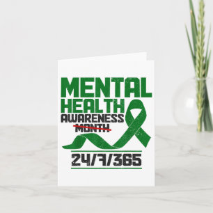 Mental Health Awareness Month S Green Ribbon  Card