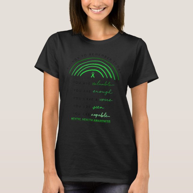 Mental Health Awareness Month Support Rainbow T-Shirt (Front)