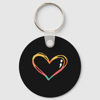 Mental Health Awareness Month Symbol Semicolon Key Ring