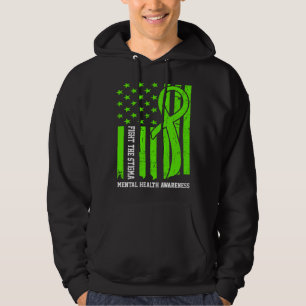 Mental Health Awareness Month USA Flag Fight The S Hoodie