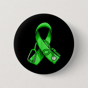 Mental Health Awareness Nurse Stethoscope Green Ri 6 Cm Round Badge