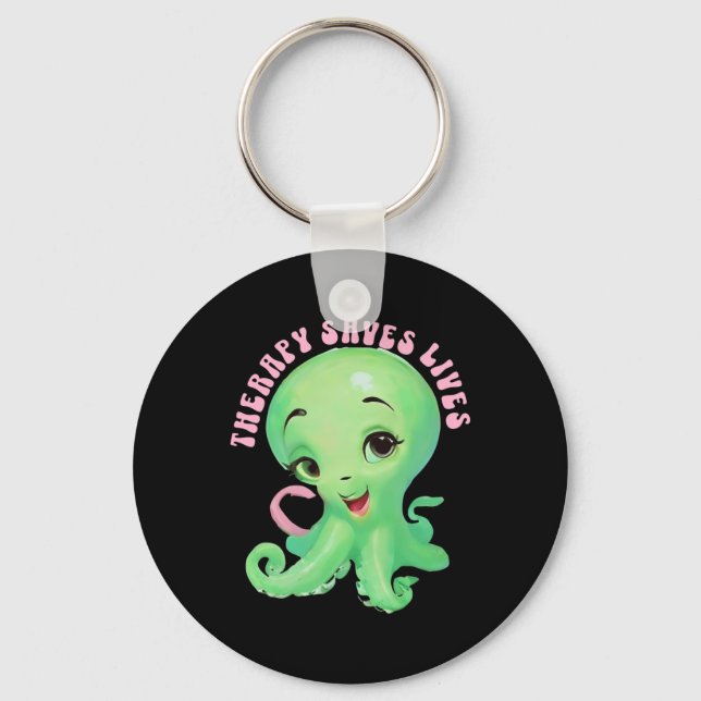 Mental Health Awareness Positivity Therapy Self Ca Key Ring (Front)