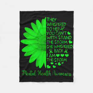 Mental Health Awareness Problems Sunflower I Am Th Fleece Blanket
