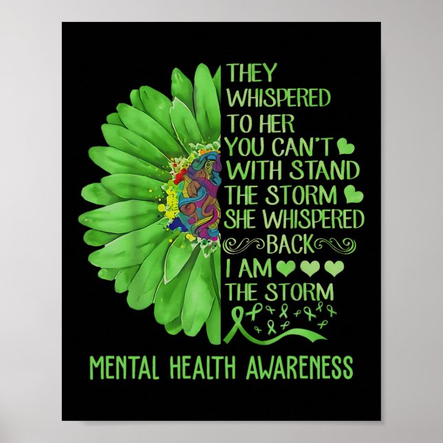 Mental Health Awareness Problems Sunflower I Am Th Poster (Front)