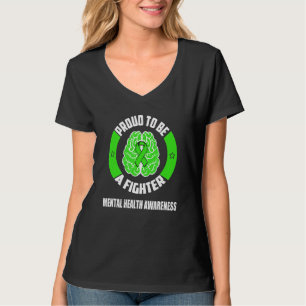 Mental Health Awareness  Proud To Be A Fighter Rib T-Shirt