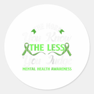 Mental Health Awareness Ribbon Design Psychiatric  Classic Round Sticker