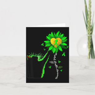 Mental Health Awareness Ribbon Heart Cat Lover Card