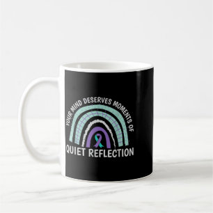 Mental Health Awareness Ribbon Rainbow Prevent Coffee Mug