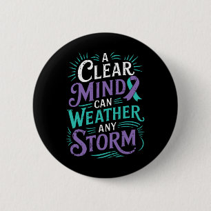 Mental Health Awareness Ribbon Suicide Prevent  6 Cm Round Badge