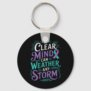 Mental Health Awareness Ribbon Suicide Prevent Key Ring