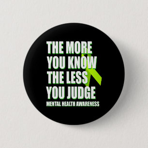 Mental Health Awareness - Ribbon Support May Mont 6 Cm Round Badge