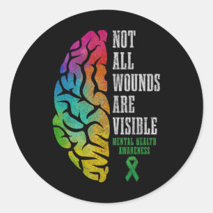 Mental Health Awareness S Not All Wounds Are Visib Classic Round Sticker