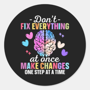 Mental Health Awareness Self Care Classic Round Sticker