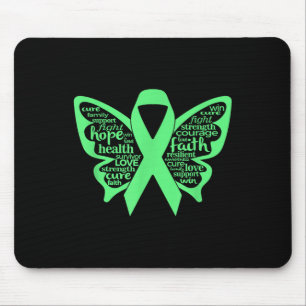 Mental Health Awareness Shirt Green Butterfly Ribb Mouse Pad