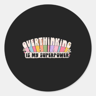 Mental Health Awareness Shirt Groovy Retro Overthi Classic Round Sticker