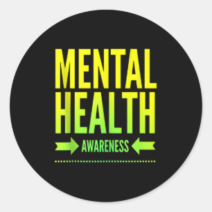 Mental Health Awareness Shirt Support Ribbon Gift  Classic Round Sticker