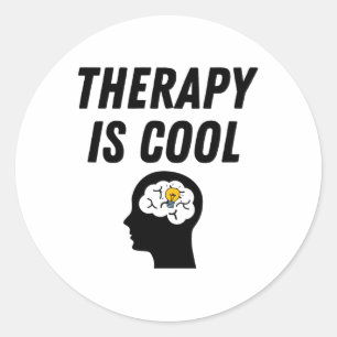Mental Health Awareness Shirt Therapy Is Cool Ther Classic Round Sticker