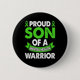 Mental Health Awareness Son Of Warrior Mental Ther 6 Cm Round Badge