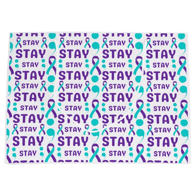 Mental Health Awareness Stay Wrapping  Large Gift Bag (Front)