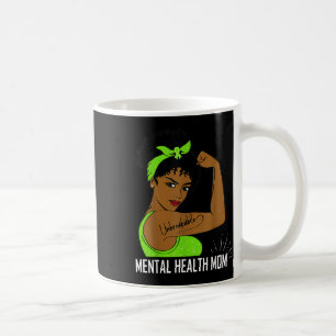 Mental Health Awareness Strong Mum Afro Mother Bla Coffee Mug