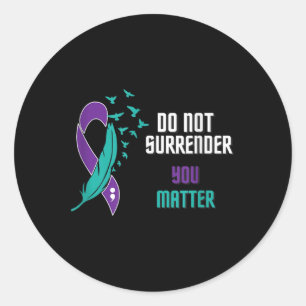 Mental Health Awareness Suicide Prevention Ribbon Classic Round Sticker