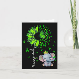 Mental Health Awareness Sunflower Baby Elephant Gr Card