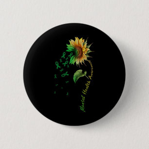 Mental Health Awareness Sunflower Comfort Colours 6 Cm Round Badge