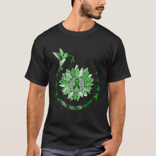 Mental Health Awareness Sunflower Hummingbird Ribb T-Shirt