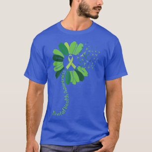 Mental Health Awareness Sunflower Ribbons Graphic  T-Shirt
