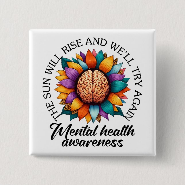 Mental Health Awareness/Support 15 Cm Square Badge (Front)
