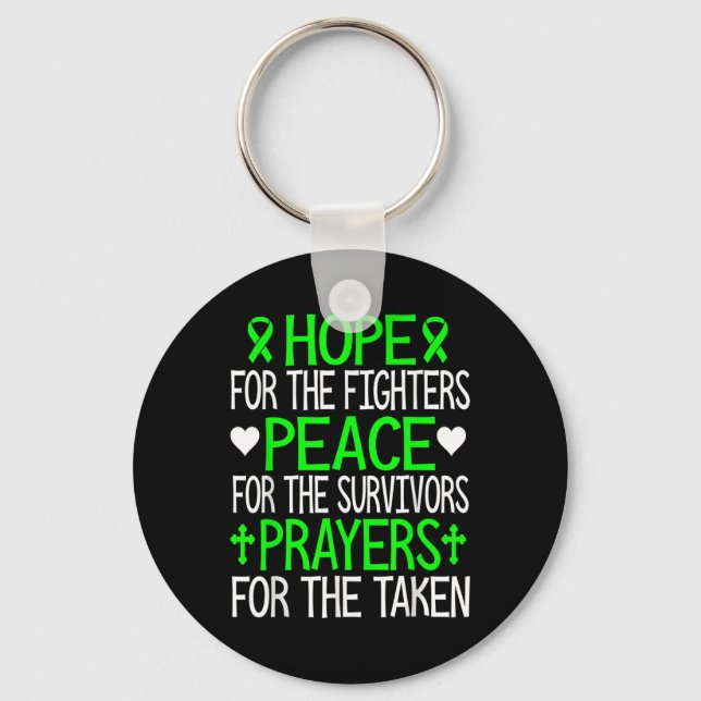 Mental Health Awareness Support Hope, Peace, Praye Key Ring (Front)