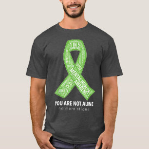 Mental Health Awareness Support Ribbon Word Cloud T-Shirt