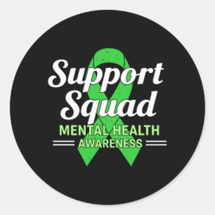 Mental Health Awareness Support Squad 2026 Green Classic Round Sticker
