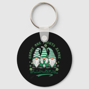 Mental Health Awareness Support Squad Gnome Green  Key Ring