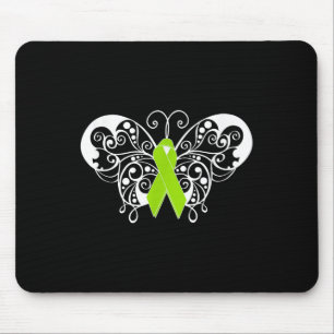 Mental Health Awareness T Shirt Butterfly Green Ri Mouse Pad