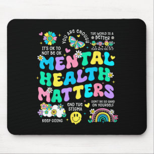 Mental health awareness therapy human brain mouse pad