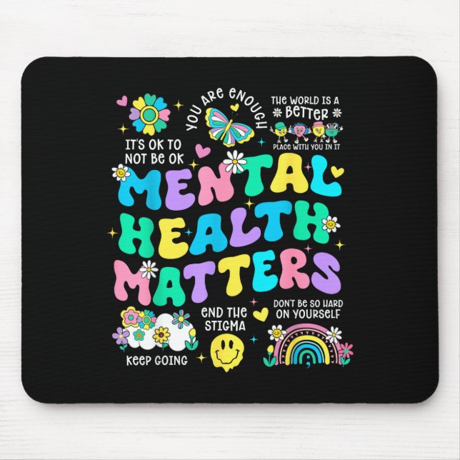 Mental health awareness therapy human brain mouse pad (Front)