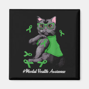 Mental Health Awareness Warriors Black Cat &amp; G Magnet